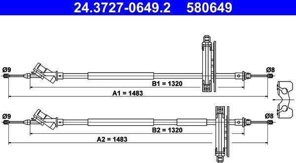 ATE 24.3727-0649.2 - Cavo comando, Freno stazionamento autozon.pro