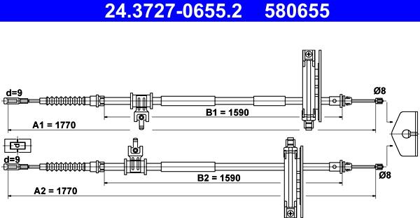 ATE 24.3727-0655.2 - Cavo comando, Freno stazionamento autozon.pro