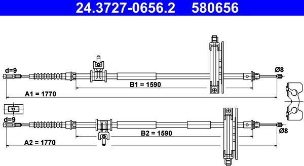 ATE 24.3727-0656.2 - Cavo comando, Freno stazionamento autozon.pro