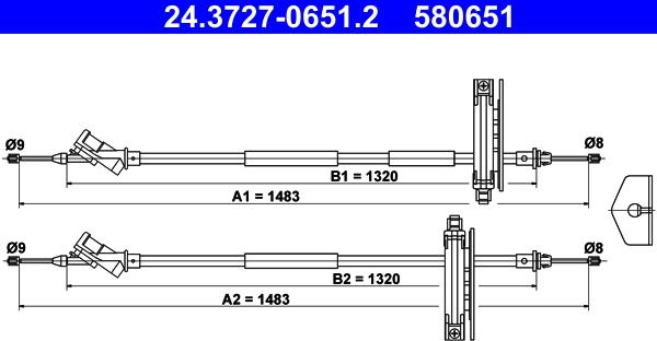 ATE 24.3727-0651.2 - Cavo comando, Freno stazionamento autozon.pro