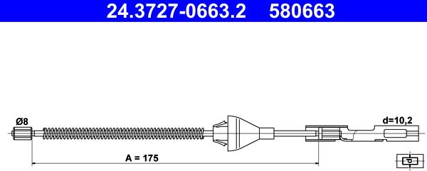 ATE 24.3727-0663.2 - Cavo comando, Freno stazionamento autozon.pro