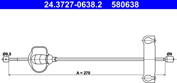 ATE 24.3727-0638.2 - Cavo comando, Freno stazionamento autozon.pro