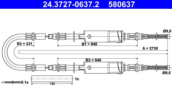 ATE 24.3727-0637.2 - Cavo comando, Freno stazionamento autozon.pro