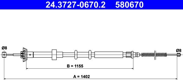 ATE 24.3727-0670.2 - Cavo comando, Freno stazionamento autozon.pro