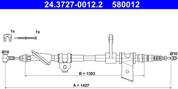 ATE 24.3727-0012.2 - Cavo comando, Freno stazionamento autozon.pro