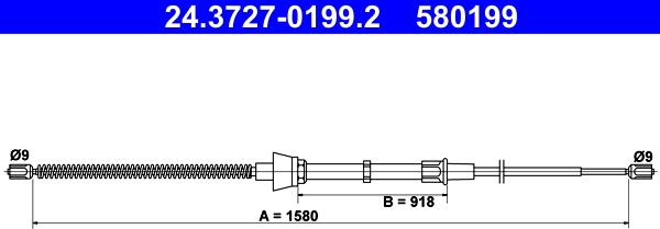 ATE 24.3727-0199.2 - Cavo comando, Freno stazionamento autozon.pro