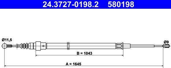 ATE 24.3727-0198.2 - Cavo comando, Freno stazionamento autozon.pro