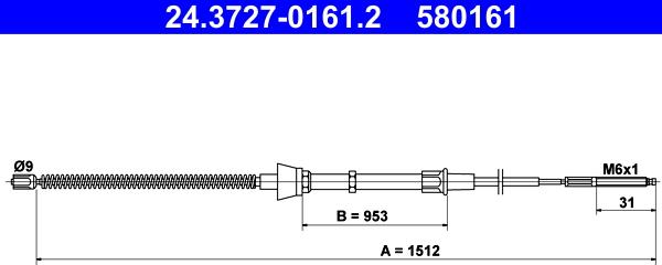 ATE 24.3727-0161.2 - Cavo comando, Freno stazionamento autozon.pro