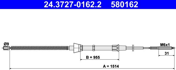 ATE 24.3727-0162.2 - Cavo comando, Freno stazionamento autozon.pro