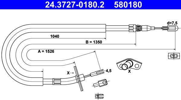 ATE 24.3727-0180.2 - Cavo comando, Freno stazionamento autozon.pro