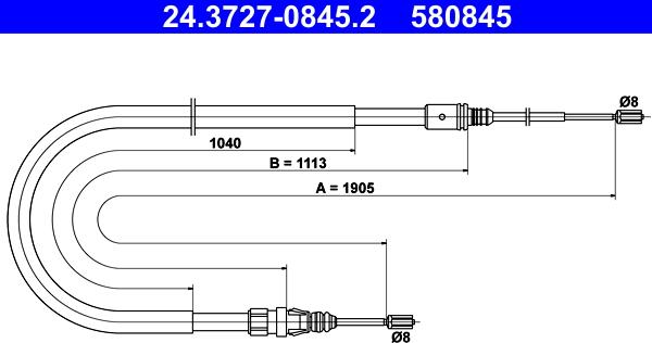 ATE 24.3727-0845.2 - Cavo comando, Freno stazionamento autozon.pro