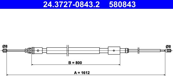 ATE 24.3727-0843.2 - Cavo comando, Freno stazionamento autozon.pro