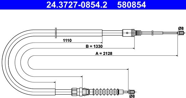 ATE 24.3727-0854.2 - Cavo comando, Freno stazionamento autozon.pro