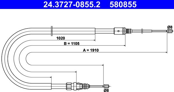 ATE 24.3727-0855.2 - Cavo comando, Freno stazionamento autozon.pro