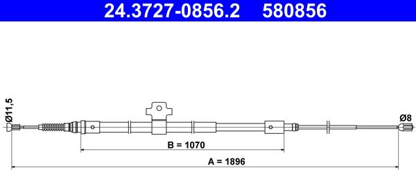 ATE 24.3727-0856.2 - Cavo comando, Freno stazionamento autozon.pro