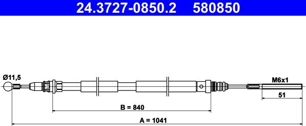 ATE 24.3727-0850.2 - Cavo comando, Freno stazionamento autozon.pro