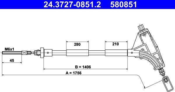 ATE 24.3727-0851.2 - Cavo comando, Freno stazionamento autozon.pro