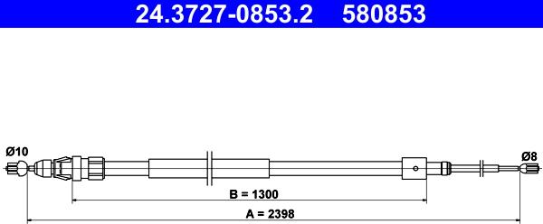 ATE 24.3727-0853.2 - Cavo comando, Freno stazionamento autozon.pro