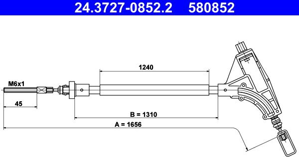 ATE 24.3727-0852.2 - Cavo comando, Freno stazionamento autozon.pro