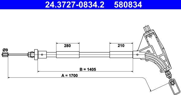 ATE 24.3727-0834.2 - Cavo comando, Freno stazionamento autozon.pro