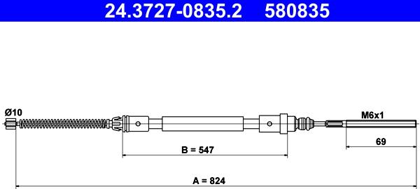 ATE 24.3727-0835.2 - Cavo comando, Freno stazionamento autozon.pro