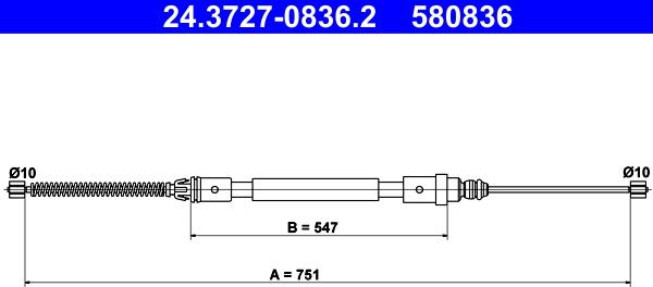 ATE 24.3727-0836.2 - Cavo comando, Freno stazionamento autozon.pro