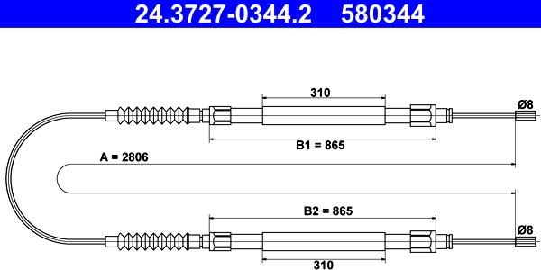 ATE 24.3727-0344.2 - Cavo comando, Freno stazionamento autozon.pro