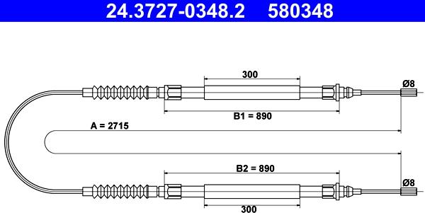 ATE 24.3727-0348.2 - Cavo comando, Freno stazionamento autozon.pro