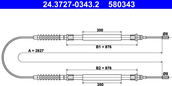 ATE 24.3727-0343.2 - Cavo comando, Freno stazionamento autozon.pro