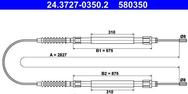 ATE 24.3727-0350.2 - Cavo comando, Freno stazionamento autozon.pro