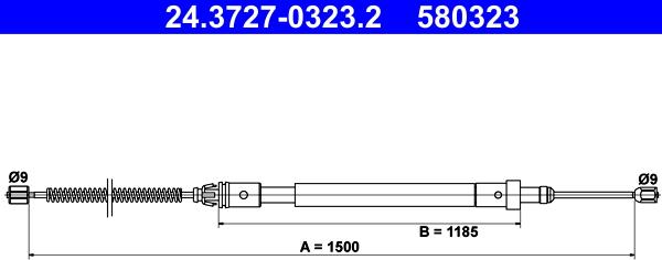 ATE 24.3727-0323.2 - Cavo comando, Freno stazionamento autozon.pro