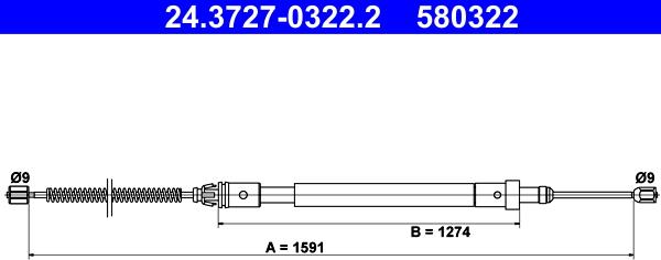 ATE 24.3727-0322.2 - Cavo comando, Freno stazionamento autozon.pro