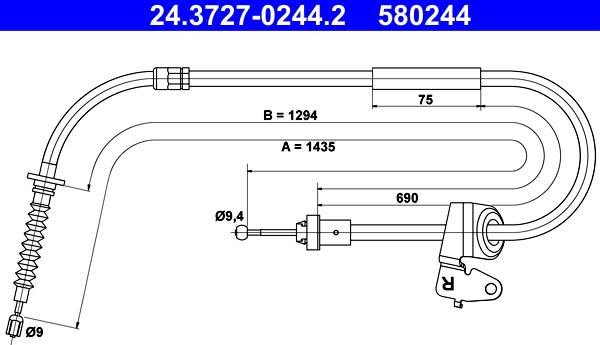 ATE 24.3727-0244.2 - Cavo comando, Freno stazionamento autozon.pro