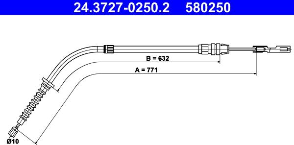 ATE 24.3727-0250.2 - Cavo comando, Freno stazionamento autozon.pro