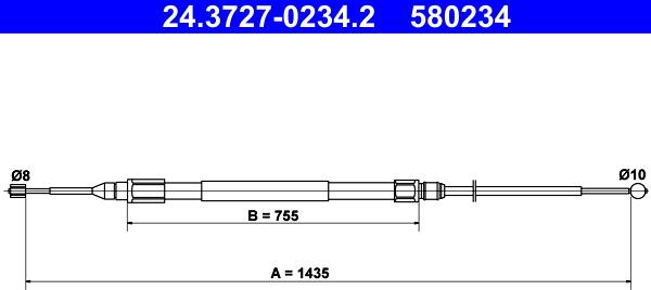 ATE 24.3727-0234.2 - Cavo comando, Freno stazionamento autozon.pro