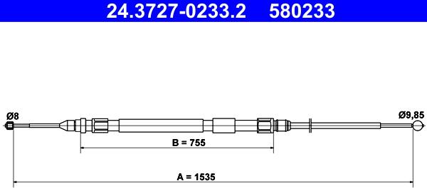 ATE 24.3727-0233.2 - Cavo comando, Freno stazionamento autozon.pro