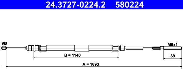 ATE 24.3727-0224.2 - Cavo comando, Freno stazionamento autozon.pro