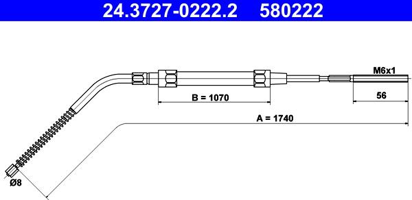 ATE 24.3727-0222.2 - Cavo comando, Freno stazionamento autozon.pro