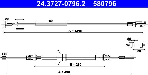 ATE 24.3727-0796.2 - Cavo comando, Freno stazionamento autozon.pro