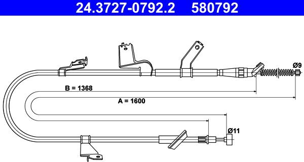 ATE 24.3727-0792.2 - Cavo comando, Freno stazionamento autozon.pro