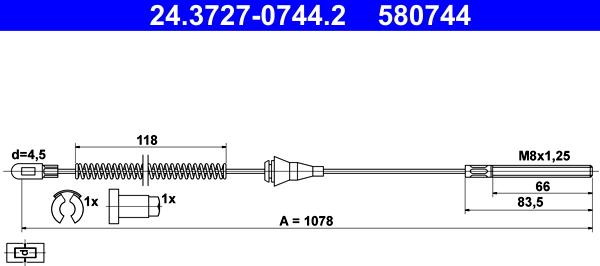 ATE 24.3727-0744.2 - Cavo comando, Freno stazionamento autozon.pro