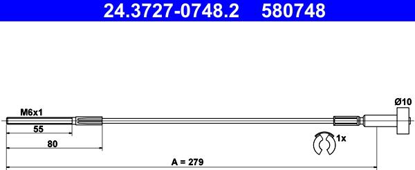 ATE 24.3727-0748.2 - Cavo comando, Freno stazionamento autozon.pro