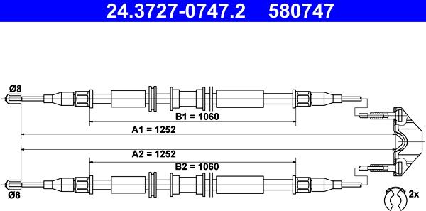 ATE 24.3727-0747.2 - Cavo comando, Freno stazionamento autozon.pro