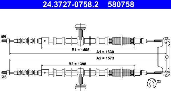 ATE 24.3727-0758.2 - Cavo comando, Freno stazionamento autozon.pro