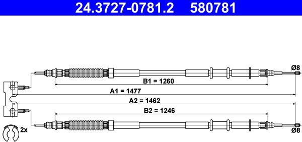 ATE 24.3727-0781.2 - Cavo comando, Freno stazionamento autozon.pro