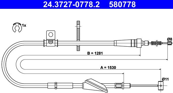 ATE 24.3727-0778.2 - Cavo comando, Freno stazionamento autozon.pro