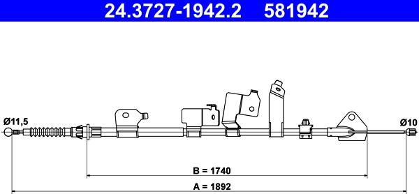 ATE 24.3727-1942.2 - Cavo comando, Freno stazionamento autozon.pro