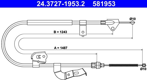 ATE 24.3727-1953.2 - Cavo comando, Freno stazionamento autozon.pro