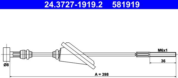 ATE 24.3727-1919.2 - Cavo comando, Freno stazionamento autozon.pro