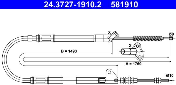 ATE 24.3727-1910.2 - Cavo comando, Freno stazionamento autozon.pro